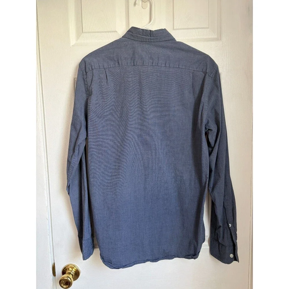 J.Crew Mercantile Flex Slim Button Down Shirt Mens Medium Blue Long Sleeve READ